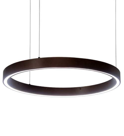 Meyda Lighting Anillo 24" LED Mahogany Bronze Halo Pendant Light With White Statuario Idalight Shade Glass