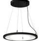 Meyda Lighting Anillo 25" LED Solar Black Ellipse Island Pendant Light With White Contrail Mist Idalight Shade