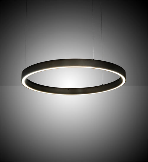 Meyda Lighting Anillo 28" Bronze Halo Pendant Light With White Statuario Idalight Shade