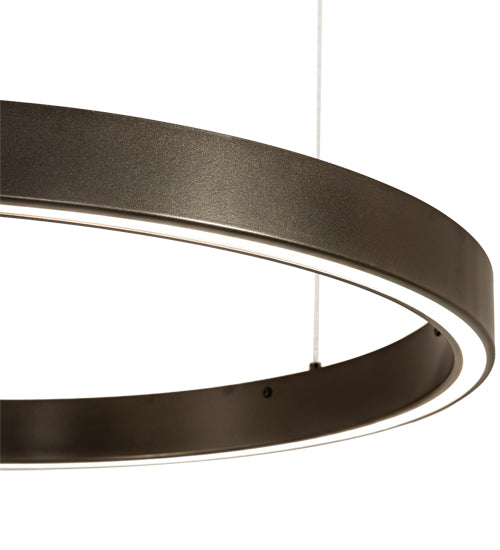 Meyda Lighting Anillo 28" Bronze Halo Pendant Light With White Statuario Idalight Shade