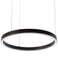 Meyda Lighting Anillo 28" LED Mahogany Bronze Halo Pendant Light With White Statuario Idalight Shade Glass