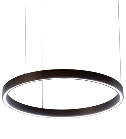 Meyda Lighting Anillo 28" LED Mahogany Bronze Halo Pendant Light With White Statuario Idalight Shade Glass