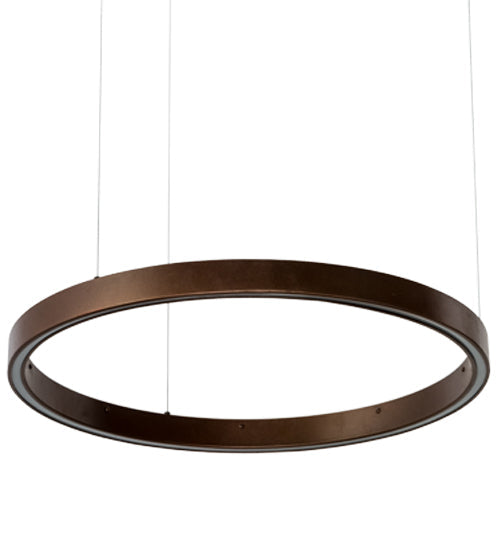 Meyda Lighting Anillo 28" LED Mahogany Bronze Halo Pendant Light With White Statuario Idalight Shade Glass
