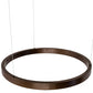 Meyda Lighting Anillo 28" LED Mahogany Bronze Halo Pendant Light With White Statuario Idalight Shade Glass