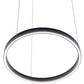 Meyda Lighting Anillo 28" LED Mahogany Bronze Halo Pendant Light With White Statuario Idalight Shade Glass