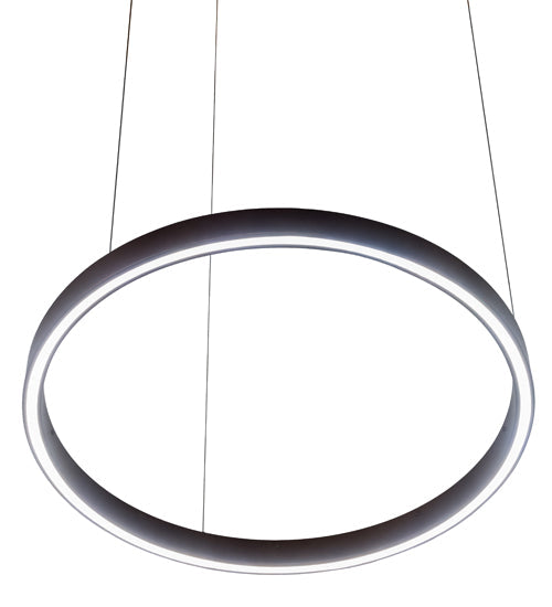 Meyda Lighting Anillo 28" LED Mahogany Bronze Halo Pendant Light With White Statuario Idalight Shade Glass
