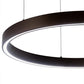 Meyda Lighting Anillo 28" LED Mahogany Bronze Halo Pendant Light With White Statuario Idalight Shade Glass