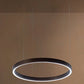 Meyda Lighting Anillo 28" LED Mahogany Bronze Halo Pendant Light With White Statuario Idalight Shade Glass