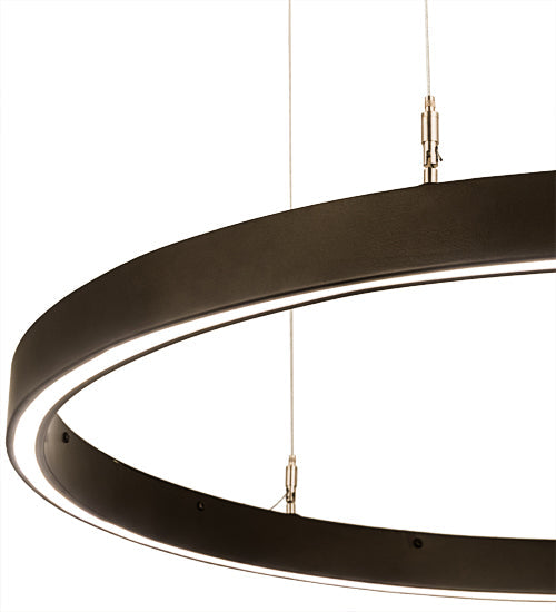 Meyda Lighting Anillo 36" LED China Mahogany Bronze Pendant Light With White Statuario Idalight Shade