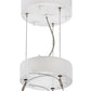Meyda Lighting Anillo 36" LED Glossy White Gemini Pendant Light With White Frosted Contrail Mist Idalight Shade