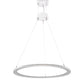 Meyda Lighting Anillo 36" LED Glossy White Gemini Pendant Light With White Frosted Contrail Mist Idalight Shade