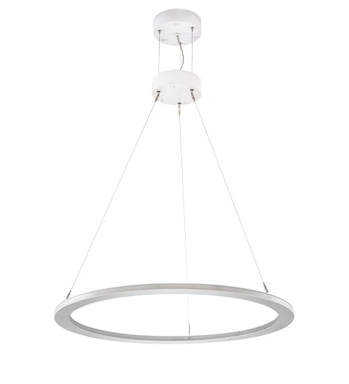 Meyda Lighting Anillo 36" LED Glossy White Gemini Pendant Light With White Frosted Contrail Mist Idalight Shade