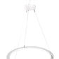 Meyda Lighting Anillo 36" LED Glossy White Gemini Pendant Light With White Frosted Contrail Mist Idalight Shade