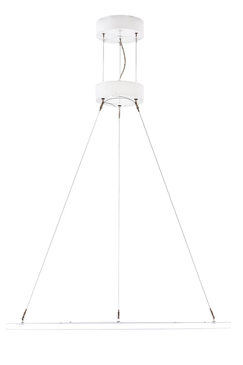 Meyda Lighting Anillo 36" LED Glossy White Gemini Pendant Light With White Frosted Contrail Mist Idalight Shade