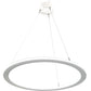 Meyda Lighting Anillo 36" LED Glossy White Gemini Pendant Light With White Frosted Contrail Mist Idalight Shade