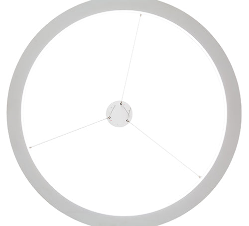 Meyda Lighting Anillo 36" LED Glossy White Gemini Pendant Light With White Frosted Contrail Mist Idalight Shade