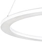 Meyda Lighting Anillo 36" LED Glossy White Gemini Pendant Light With White Frosted Contrail Mist Idalight Shade