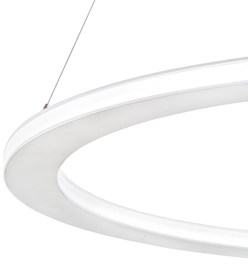 Meyda Lighting Anillo 36" LED Glossy White Gemini Pendant Light With White Frosted Contrail Mist Idalight Shade