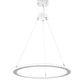 Meyda Lighting Anillo 36" LED Glossy White Gemini Pendant Light With White Frosted Contrail Mist Idalight Shade