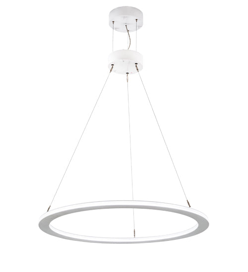 Meyda Lighting Anillo 36" LED Glossy White Gemini Pendant Light With White Frosted Contrail Mist Idalight Shade