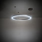 Meyda Lighting Anillo 36" Nickel Halo Pendant Light With White Statuario Idalight Shade Glass