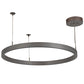 Meyda Lighting Anillo 36" Nickel Halo Pendant Light With White Statuario Idalight Shade Glass
