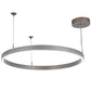 Meyda Lighting Anillo 36" Nickel Halo Pendant Light With White Statuario Idalight Shade Glass
