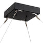 Meyda Lighting Anillo 36"Sq LED Flat Black Quadrato Pendant Light With White Statuario Idalight Shade