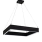 Meyda Lighting Anillo 36"Sq LED Flat Black Quadrato Pendant Light With White Statuario Idalight Shade