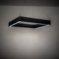 Meyda Lighting Anillo 36"Sq LED Flat Black Quadrato Pendant Light With White Statuario Idalight Shade