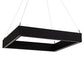 Meyda Lighting Anillo 36"Sq LED Flat Black Quadrato Pendant Light With White Statuario Idalight Shade