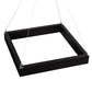 Meyda Lighting Anillo 36"Sq LED Flat Black Quadrato Pendant Light With White Statuario Idalight Shade
