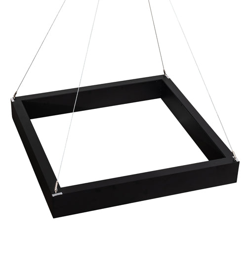 Meyda Lighting Anillo 36"Sq LED Flat Black Quadrato Pendant Light With White Statuario Idalight Shade
