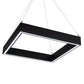 Meyda Lighting Anillo 36"Sq LED Flat Black Quadrato Pendant Light With White Statuario Idalight Shade
