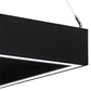 Meyda Lighting Anillo 36"Sq LED Flat Black Quadrato Pendant Light With White Statuario Idalight Shade
