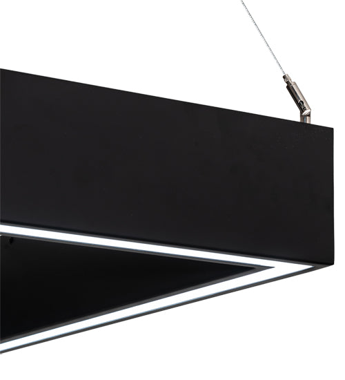 Meyda Lighting Anillo 36"Sq LED Flat Black Quadrato Pendant Light With White Statuario Idalight Shade