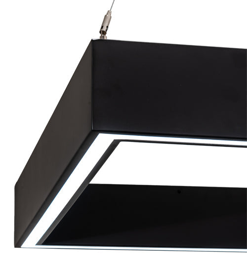 Meyda Lighting Anillo 36"Sq LED Flat Black Quadrato Pendant Light With White Statuario Idalight Shade