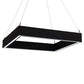 Meyda Lighting Anillo 36"Sq LED Flat Black Quadrato Pendant Light With White Statuario Idalight Shade