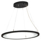 Meyda Lighting Anillo 37" Solar Black Ellipse Island Pendant Light With Clear Crystal Idalight Shade