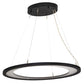 Meyda Lighting Anillo 37" Solar Black Ellipse Island Pendant Light With Clear Crystal Idalight Shade
