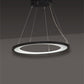 Meyda Lighting Anillo 37" Solar Black Ellipse Island Pendant Light With Clear Crystal Idalight Shade