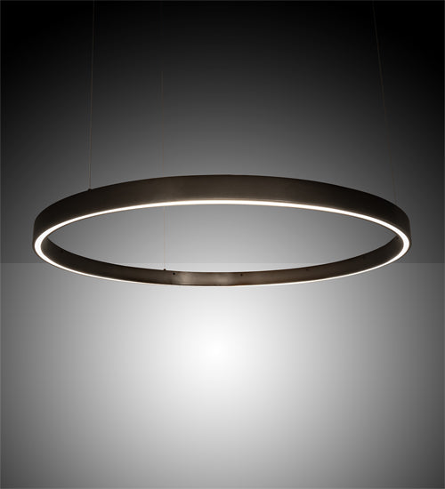 Meyda Lighting Anillo 39" LED Bronze Halo Pendant Light With White Statuario Idalight Shade