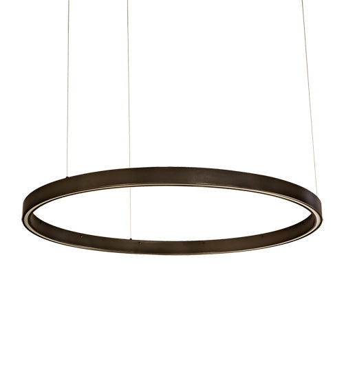 Meyda Lighting Anillo 39" LED Bronze Halo Pendant Light With White Statuario Idalight Shade