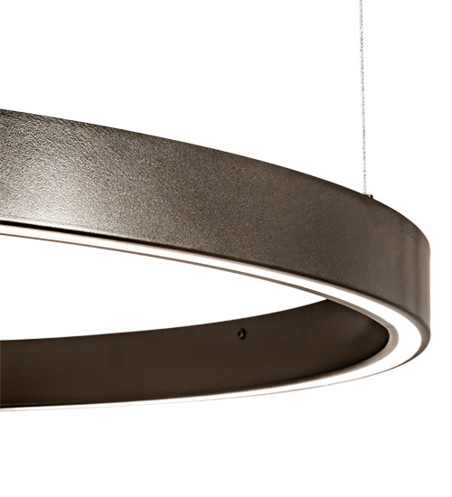 Meyda Lighting Anillo 39" LED Bronze Halo Pendant Light With White Statuario Idalight Shade
