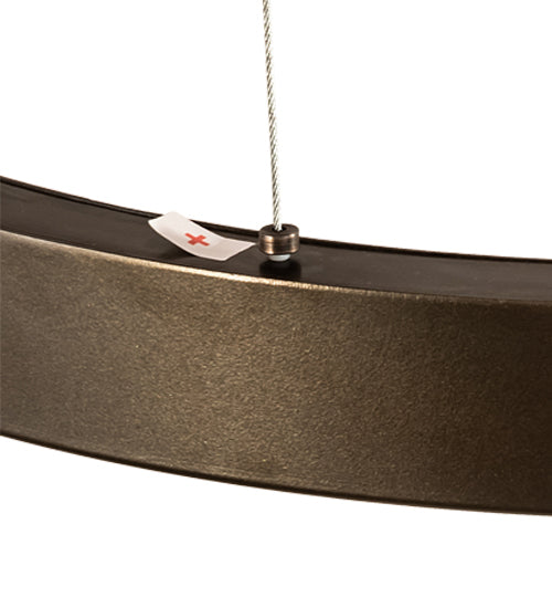 Meyda Lighting Anillo 39" LED Bronze Halo Pendant Light With White Statuario Idalight Shade
