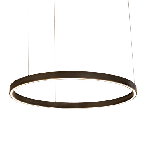 Meyda Lighting Anillo 39" LED Bronze Halo Pendant Light With White Statuario Idalight Shade