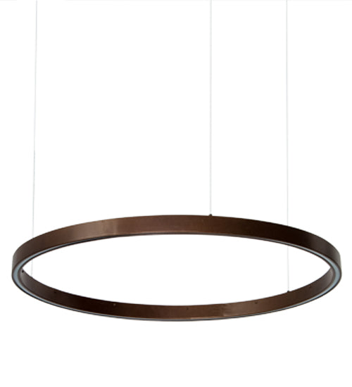 Meyda Lighting Anillo 39" LED Mahogany Bronze Halo Pendant Light With White Statuario Idalight Shade Glass