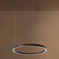 Meyda Lighting Anillo 39" LED Mahogany Bronze Halo Pendant Light With White Statuario Idalight Shade Glass
