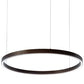 Meyda Lighting Anillo 39" LED Mahogany Bronze Halo Pendant Light With White Statuario Idalight Shade Glass