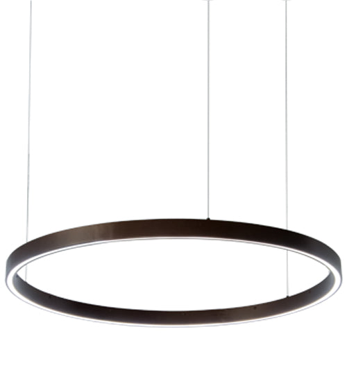 Meyda Lighting Anillo 39" LED Mahogany Bronze Halo Pendant Light With White Statuario Idalight Shade Glass